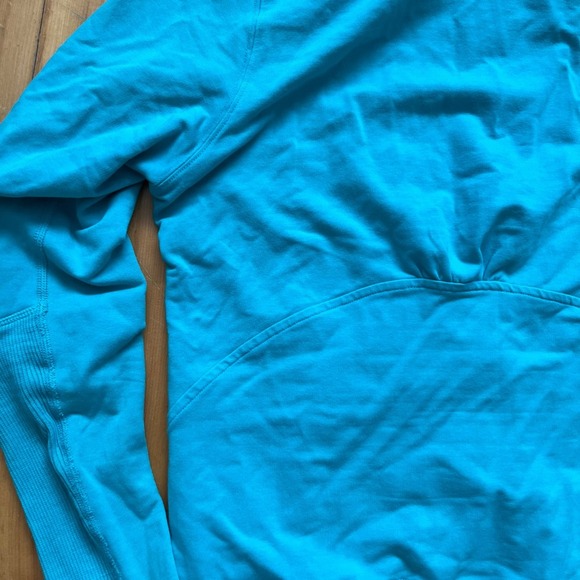 Lululemon Athletica Teal Scuba Zip Up Hoodie Jacket Thumbholes Women Size 4 - Picture 11 of 11